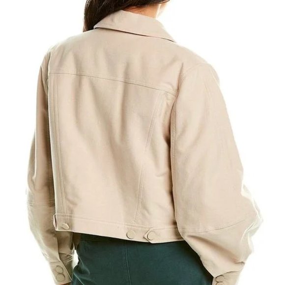 Ted Baker Light Brown Sofea Cropped Jacket with Balloon Sleeves, Size L - Picture 4 of 16